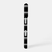 Chic zwart wit gestreept iPhone 16 hoesje (Rechterkant)