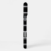 Chic zwart wit gestreept iPhone hoesje (Rechterkant)