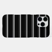 Chic zwart wit gestreept iPhone hoesje (Achterkant horizontaal)