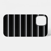 Chic zwart wit gestreept iPhone hoesje (Achterkant horizontaal)