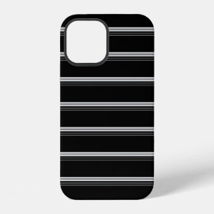 Chic zwart wit gestreept iPhone 12 hoesje