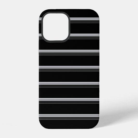 Chic zwart wit gestreept iPhone hoesje (Achterkant)