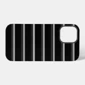 Chic zwart wit gestreept iPhone hoesje (Achterkant horizontaal)
