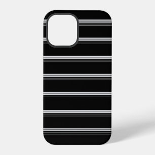 Chic zwart wit gestreept  iPhone 12 pro hoesje