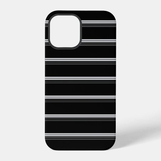 Chic zwart wit gestreept iPhone hoesje (Achterkant)