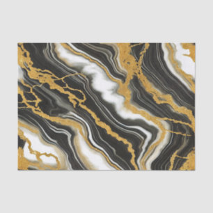 Chic Zwart Wit Goud Marmer Look Glam Trouw  Tissuepapier
