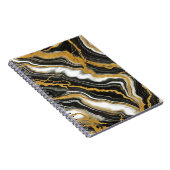 Chic Zwart Wit Goud Marmeren Look Glam Notitieboek (Rechterzijde)