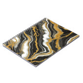 Chic Zwart Wit Goud Marmeren Look Glam Notitieboek (Linkerzijde)