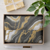 Chic Zwart Wit Goud Marmeren Look Glam Wedding Tissuepapier (Geschenk)