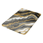 Chic Zwart Wit Goud Marmeren Look Glamour Badmat (Gekanteld)