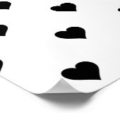 Chic Zwart-wit Hart Romantisch Poster (Hoek)