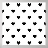 Chic Zwart-wit Hart Romantisch Poster (Voorkant)
