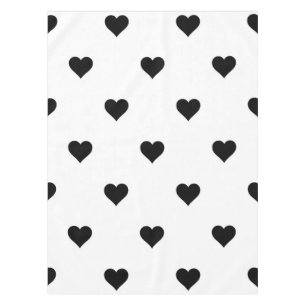 Chic Zwart-wit Hart Romantische Tafel Instelling Tafelkleed