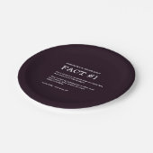 Chic Zwart Wit Huwelijk Feit Napkins Papier Bord (Gekanteld)