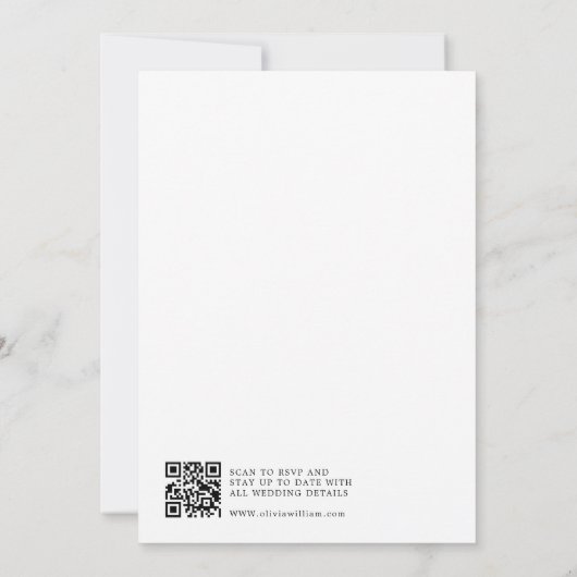 Chic zwart-wit huwelijksuitnodiging kaart (Achterkant)