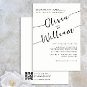 Chic zwart-wit huwelijksuitnodiging kaart