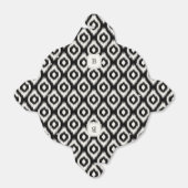 Chic zwart-wit ikat diamanten monogram feest bedankdoosjes (Uitgevouwen)