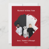 Chic Zwart Wit Kerst Foto Feestdagenkaart (Achterkant)