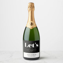 Chic Zwart Wit Laten we verjaardag vieren