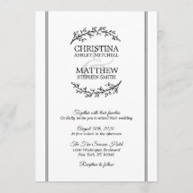 Chic Zwart Wit Laurel Krans Branches BRUILOFT