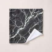 Chic Zwart & Wit Marmer Look Glamour Bad Handdoek (Wasdoekje)