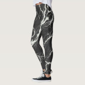 Chic Zwart & Wit Marmer Look Glamour Leggings (Links)