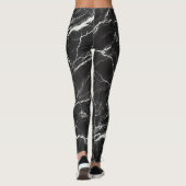 Chic Zwart & Wit Marmer Look Glamour Leggings (Achterkant)