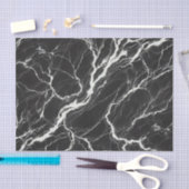 Chic Zwart & Wit Marmer Look Glamour Tissuepapier (Craft)