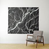 Chic Zwart & Wit Marmer Look Glamour Wandkleed (In Situ (horizontaal))