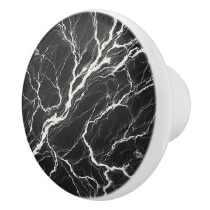 Chic zwart-wit marmer uiterlijk glamour keramische knop