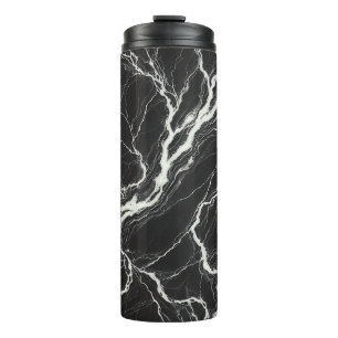 Chic zwart-wit marmerlook glamour thermosbeker