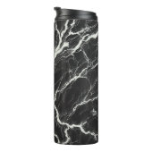 Chic zwart-wit marmerlook glamour thermosbeker (Geroteerd rechts)