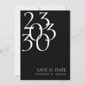 Chic Zwart Wit Minimaal Foto Bruiloft Save The Date (Voorkant)