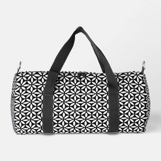 Chic Zwart-wit Monogram Duffel Bag Plunjezak (Achterkant)
