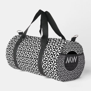 Chic Zwart-wit Monogram Duffel Bag Plunjezak