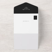 Chic Zwart-wit QR Code Trouwen All In One Uitnodiging (Buitenkant)