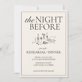 Chic zwart-wit repetitie Diner Uitnodigen Kaart
