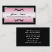 Chic Zwart, Wit & Roze Metallic Visitekaartjes (Voorkant / Achterkant)