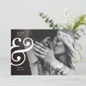 Chic Zwart + Wit SAVE THE DATE Ampersand (Staand voorkant)