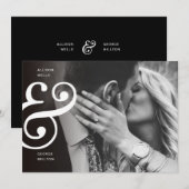 Chic Zwart + Wit SAVE THE DATE Ampersand (Voorkant / Achterkant)