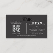 Chic Zwart/Wit Schaar Haarstylist Minimalist Visitekaartje (Achterkant)