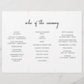 Chic Zwart & Wit Script Trifold Wedding Programma Flyer (Achterkant)