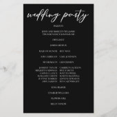 Chic Zwart Wit Script Trouwprogramma (Achterkant)