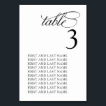 Chic Zwart-wit Tafelnummer Kaart<br><div class="desc">Chic Zwart-wit Tafelnummer Kaart</div>