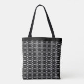 Chic zwart-wit tao patroon tote bag (Achterkant)