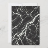 Chic Zwart & Wit Trendmarmer Glamour Bruiloft Kaart (Achterkant)