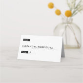 Chic zwart-wit trouwkaarten plaatskaartje (Voorkant)