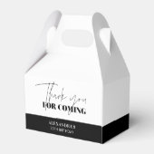 Chic Zwart Wit Verjaardag Dank u Bedankdoosjes (Achterkant)