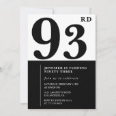 Chic Zwart Wit voor haar 93e verjaardag Kaart (Voorkant)