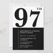 Chic Zwart Wit voor haar 97e verjaardag Kaart (Voorkant)